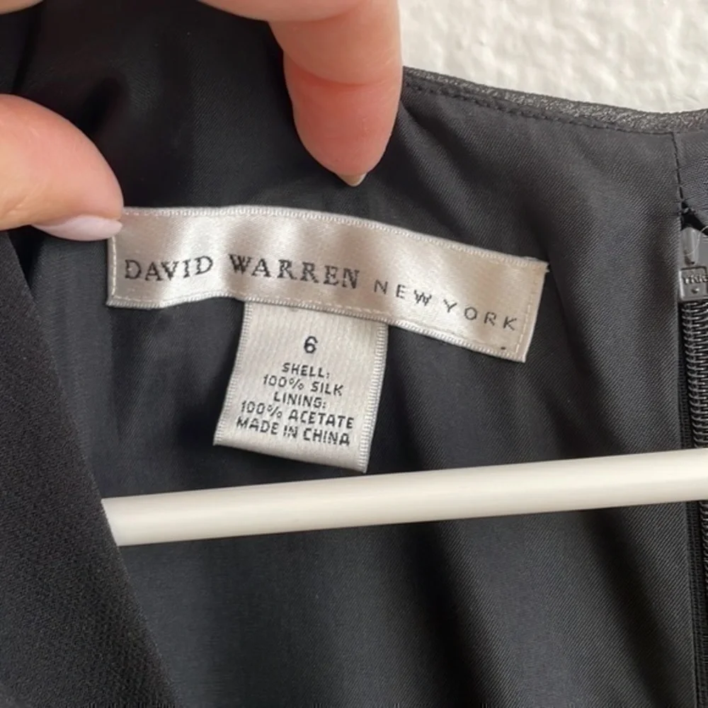 David Warren NY 100% silk elegant black dress